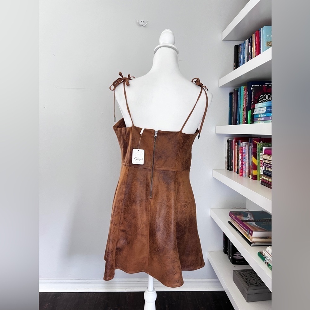 Free People NWT Veronica Suede Festival Mini Dress size 8 - Picture 9 of 15